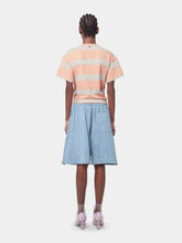 Rabanne Peach & Grey Striped Cotton Piercing T-Shirt