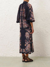 Zimmermann Navy Blue Midi Skirt with Rhiannon Scallop