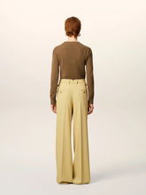 Ami Paris Lime Green Wool Tabs Wide Trousers