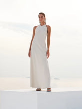 Zeus+Dione Cynane Ivory Halter Neck Maxi Dress