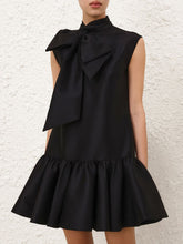 Zimmermann Black Hypnotic Bow Mini Dress