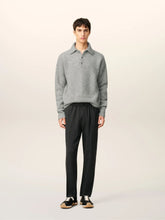 Ami Paris Anthracite Black Wool Elasticated Waist Trousers