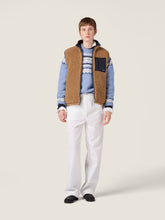 Miu Miu Camel and Royal Blue Teddy Down Vest