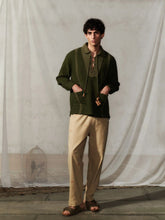 Baziszt Khaki Green Safia Cotton Sweater