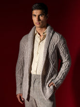 Piacenza 1733 Natural Baby Alpaca Diamond Stitch Cardigan