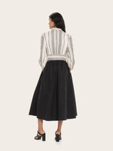 Zeus+Dione Halora Shirt Midi Dress in Black and Ivory