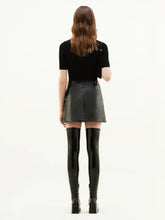 Courrèges Black Reedition Vinyl Mini Skirt