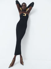 Balmain Black Maxi Belted Bustier Dress