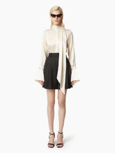 Nina Ricci White Satin Lavallière Blouse