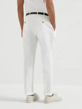 Brunello Cucinelli White Italian Fit Cotton Trousers