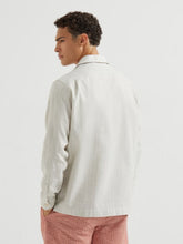 Brunello Cucinelli Rope Cotton and Linen Jacquard Stripe Easy Fit Guayabera