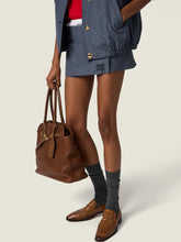 Miu Miu Navy Checked Technical Fabric Mini Skort