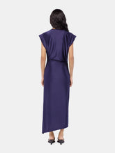 Rabanne Navy Blue Jersey Midi Dress with Piercing