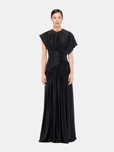 Rabanne Black Satin Jersey Maxi Dress