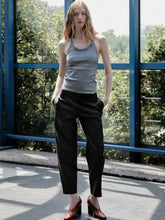 Stouls Grey Cocoa Bugsy Leather Barrel Pants