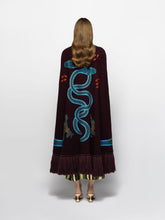 Paula Saphire Purple Hand-Embroidered Knitted Cape
