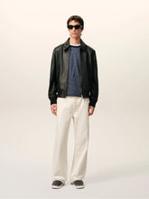 Ami Paris Black Lamb Leather Zipped Jacket