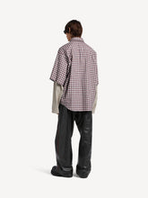 Balenciaga Red and Navy Checked Hybrid Shirt