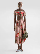 Dolce & Gabbana Rose Bouquet Print Pleated Midi Skirt