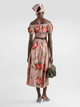 Dolce & Gabbana Rose Bouquet Print Pleated Midi Skirt
