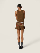 Miu Miu Cocoa Brown Garment-Dyed Cotton Miniskirt
