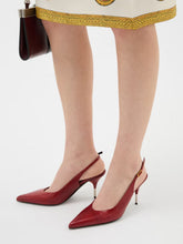 Versace Burgundy Nyx Leather 80 Slingback Pumps