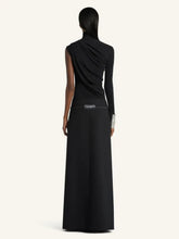 Courrèges Black Long Wool Skirt with Belt