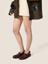 Miu Miu Coffee Brown Foule Leather Mules