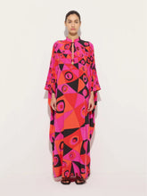 Pucci Fuchsia and Black Occhi Print Silk Kaftan