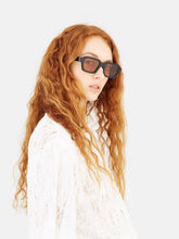 Retrosuperfuture Caro Black and Orange Geometric Sunglasses