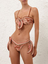 Zimmermann Pink Paisley Floral Aster Scarf Tie Bikini