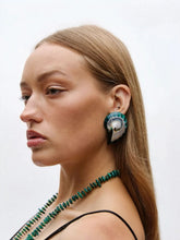 Julietta Green Nautilus Shell Clip-On Earrings