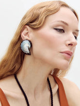 Julietta Black Nautilus Shell Clip-On Earrings