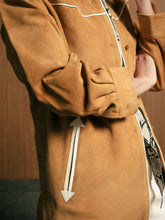 Paula Narcisa Golden Brown Suede Embroidered Cowboy Shirt