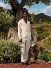 Orlebar Brown Elephant Grey Seersucker Stripe Trousers