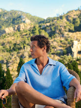 Orlebar Brown Bergamo Blue Vincent Linen Shirt