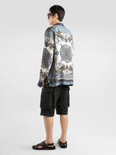 Dolce & Gabbana Blue Cargo-Print Silk Twill Shirt