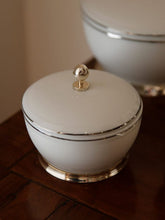 Leitão & Irmão White Small Striped Porcelain Box