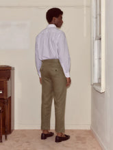 Bode Olive Lightweight Linen Side-Buckle Trousers