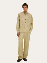 Ferragamo Stone Beige Linen Tailored Jogger Pants