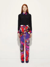 Pucci Black Silk Shirt with Printed Collar and Cuffs