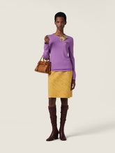 Miu Miu Wisteria Cashmere-Silk Crewneck Sweater