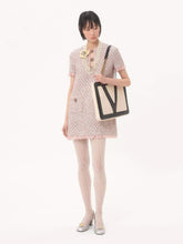 Valentino Garavani Pastel Ribbon Tweed Embroidered Mini Dress
