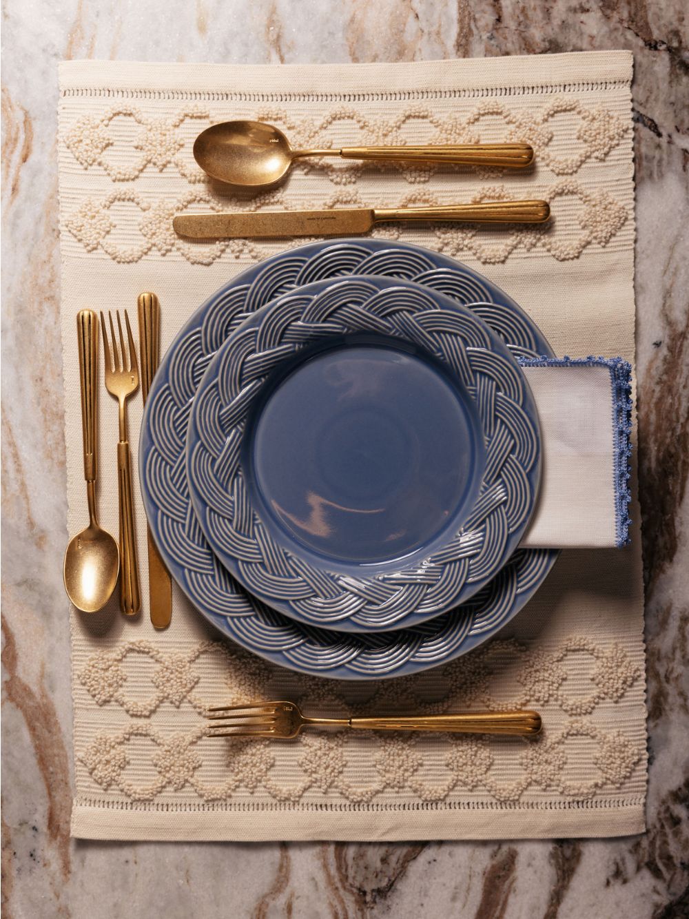 Vime Blue Ceramic Dinner Plate