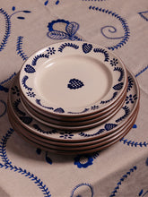 House of Capricorn Hand-Painted Viana Blue Stoneware Dessert Plate
