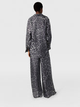 Stella McCartney Ash Grey Oversized Leopard Silk Shirt
