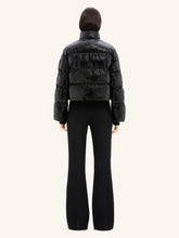 Courrèges Black Cropped Vinyl Puffer Jacket