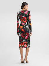 Dolce & Gabbana Floral Print Long-Sleeve Satin Dress
