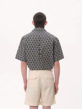 Valentino Garavani Navy Toute La V Cotton Popeline Bowling Shirt