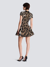 Balmain A-Line Leopard Print Jacquard Dress